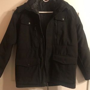 3 in 1 black boys winter coat